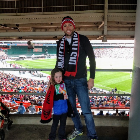 Tim and Annabelle at a DC United game, April 2017